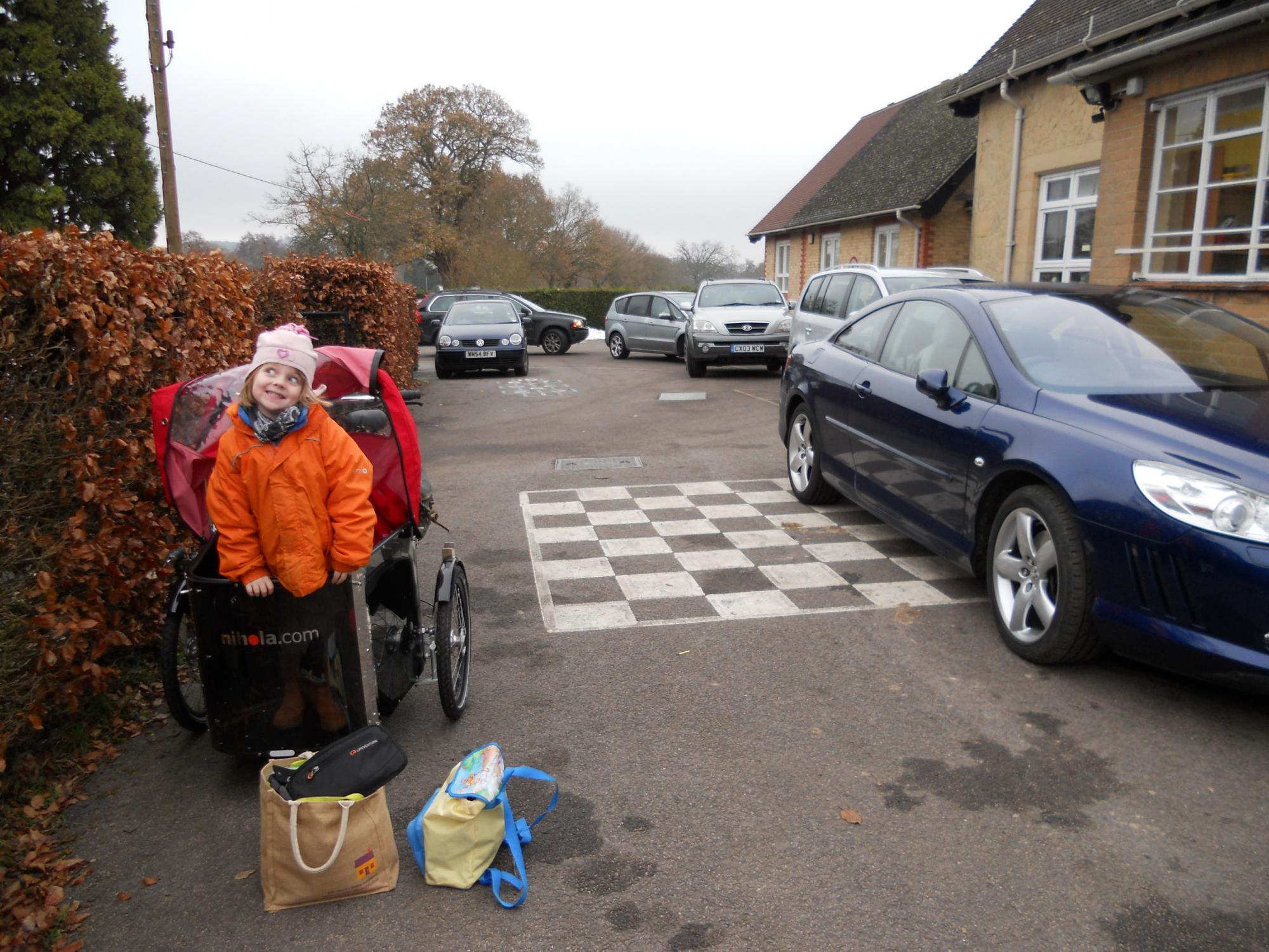 Josie Dew and family arrive at school and avoid the queues.