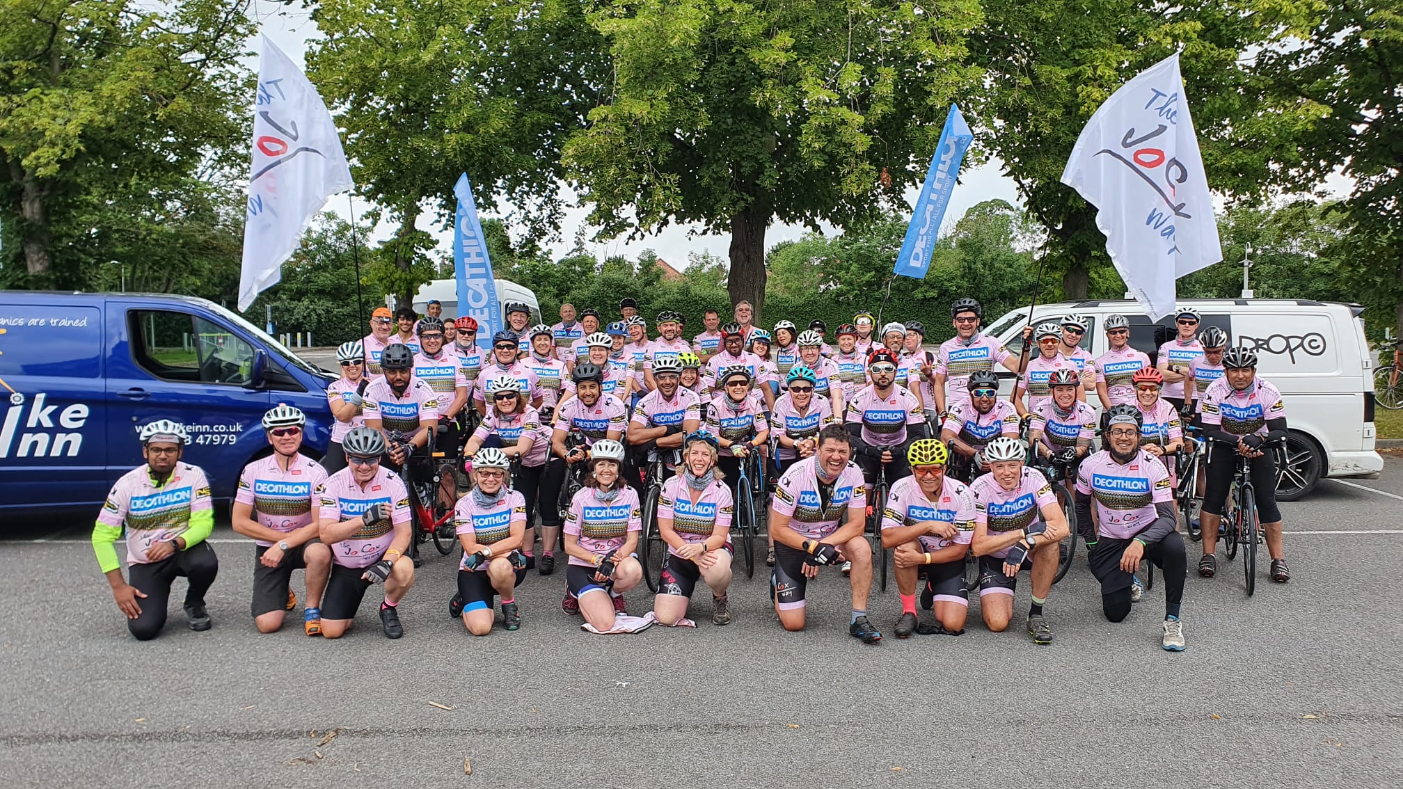 The Jo Cox Way 2021 riders at Brunel