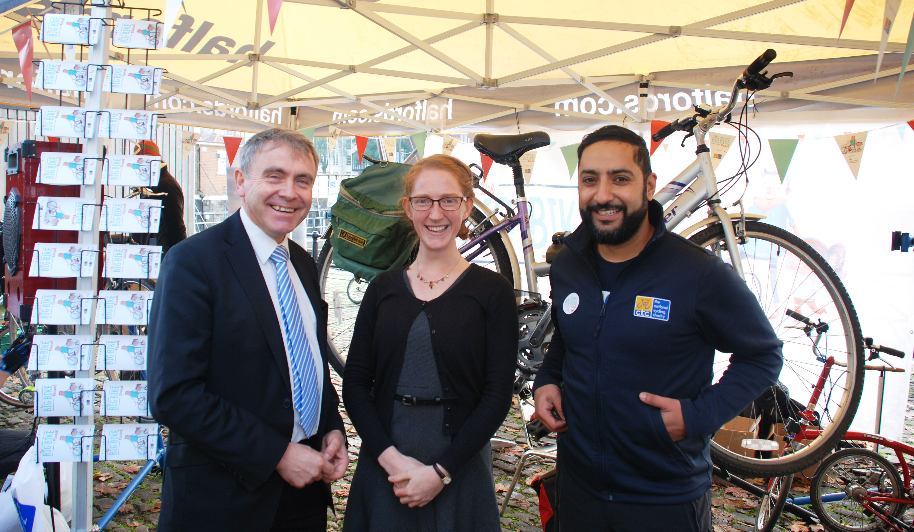 Cycling Minister Robert Goodwill. Naomi Hughes and Javed Saddique