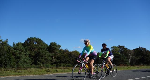 Two cyclists taking part in the GridIron 100 