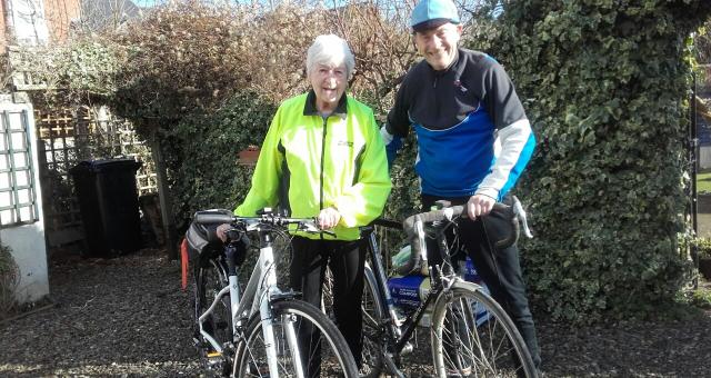 Pamela and Jack with their bikes