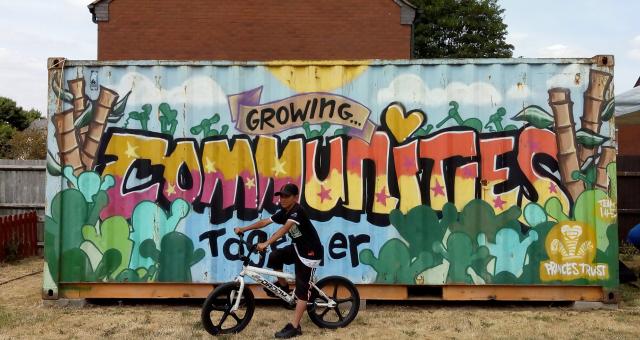 Qasim on his fixed bike in the Ashiana garden