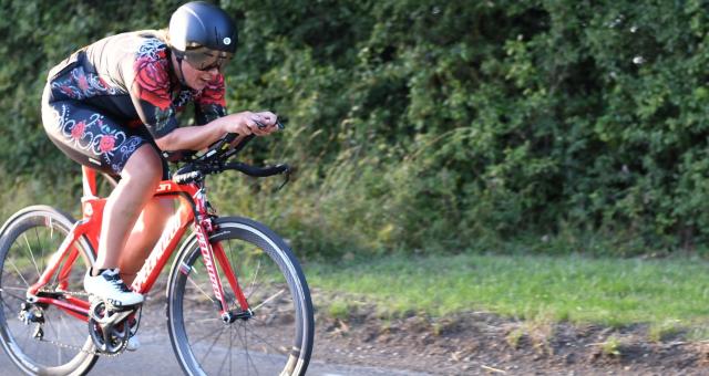 Mel on her racing bike