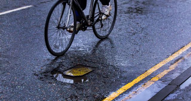 Potholes pose a much greater risk to cyclists than motorists