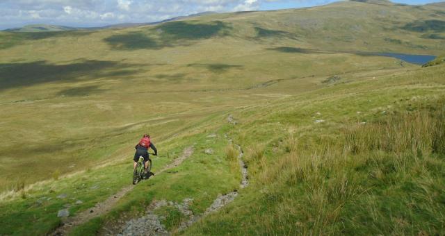 Graham descending to Pont Scethin