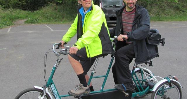 Beatrice and her son Doug enjoying riding together