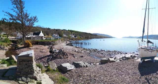 Stopping for a bite next to Loch Ness